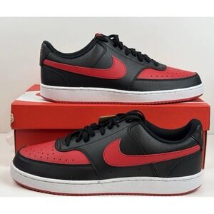 Nike Court Vision LO NN Sneakers Men's Size 11.5 Black/University Red FJ0685 010